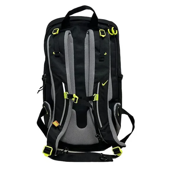 Nike Hiking School Backpack Black Silver Green Bag Padded DJ9677 010 NEW - Picture 2 of 10